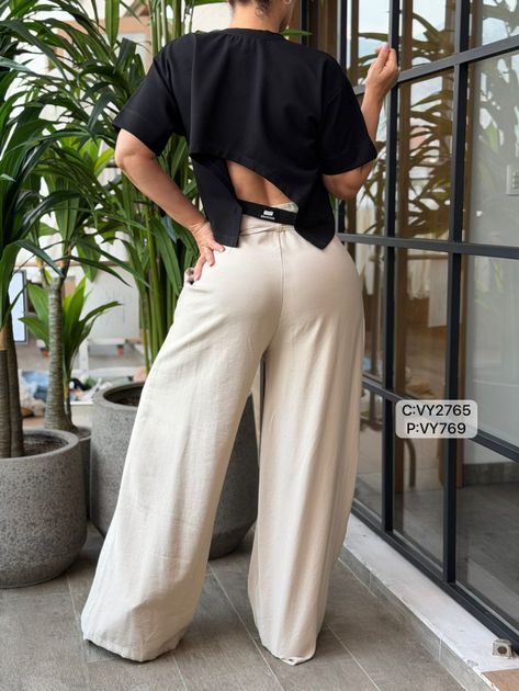 PANTALON CINTURON DELGADO VY769 en AZUL OSCURO — foto 4
