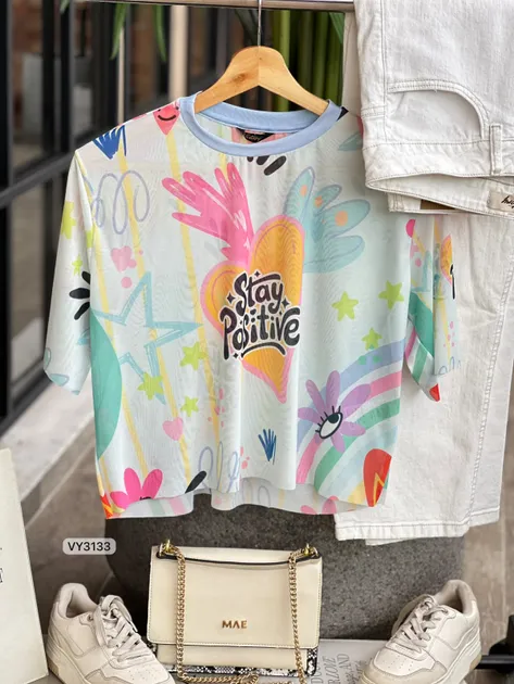 BLUSA MAYATEX ESTAMPADO STAY POSITIVE VY3133