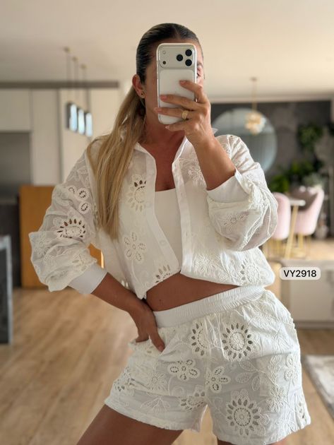 SET CAMISERA Y SHORT VY2918 en Beige — foto 3