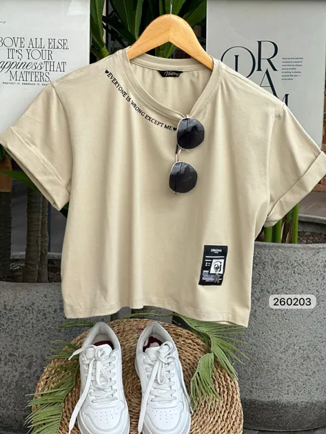 BLUSA CORTA APLIQUE ORIGINAL 260203