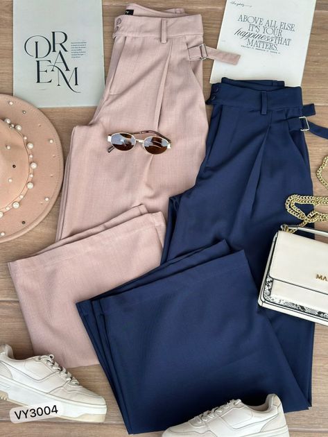 PANTALON RIBETE Y HEBILLAS VY3004 en Azul medio — foto 3