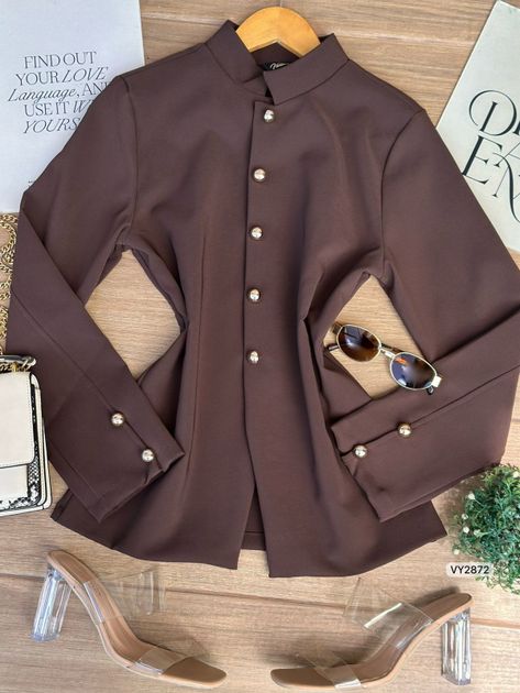 CHAQUETA BOTONES DORADOS VY2872 en Azul claro — foto 4
