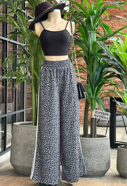 PANTALON ANIMAL PRINT SESGOS LATERALES VY3003