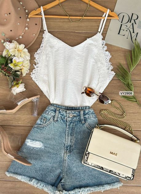 BLUSA TIRAS ENCAJE VY2908 en CAMEL — foto 1