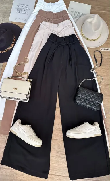 PANTALON RIBETE CINTURON DELGADO VY2948