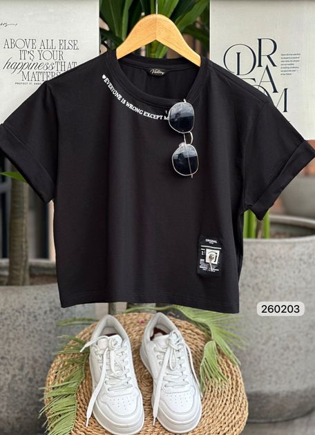 BLUSA CORTA APLIQUE ORIGINAL 260203 en Azul claro — foto 4