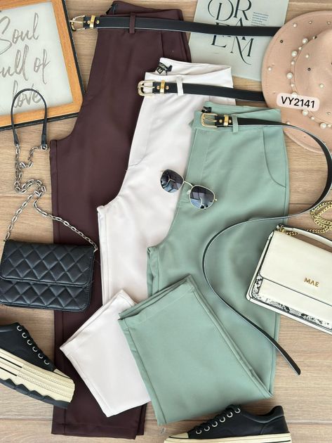 PANTALON CON CORREA VY2141 en Beige — foto 3