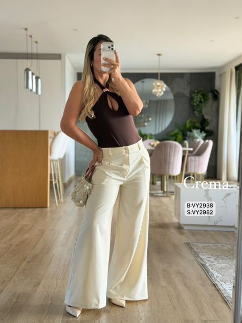 PANTALON RIBETE VY2982 en Beige — foto 4