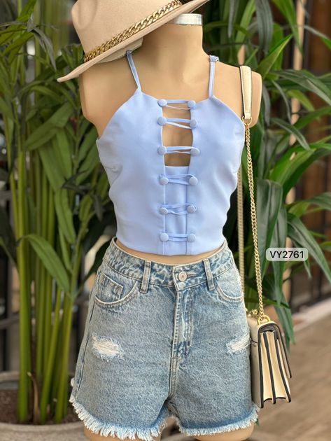 BLUSA BOTONES VY2761 en AMARILLO — foto 3
