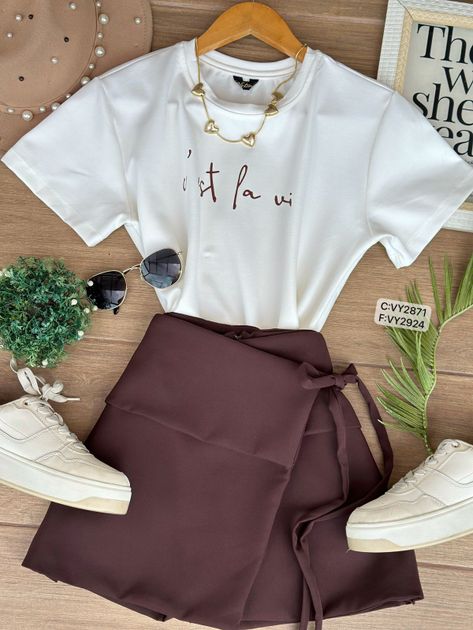 FALDA SHORT VY2924 en CAFE — foto 4