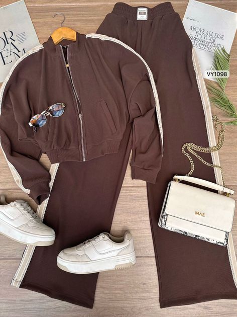 SET RIB CHAQUETA Y PANTALON CINTA LADOS VY1098 en IVORY — foto 5