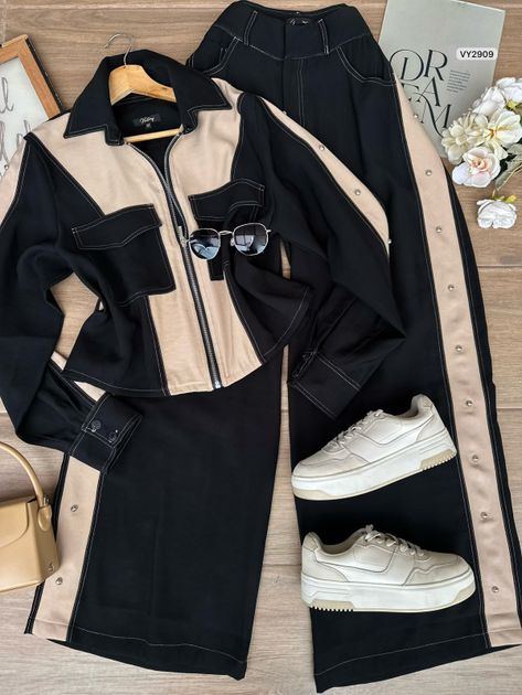 SET CHAQUETA CIERRE Y PANTALON TACHES LATERAL VY2909 en Azul medio — foto 4