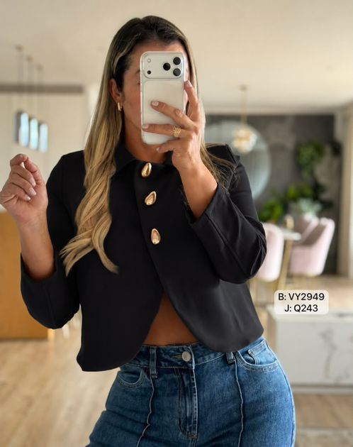 BLAZER BOTONES DORADOS VY2949
