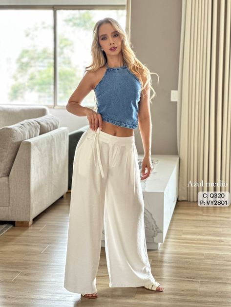 PANTALON PRENCES AMARRA AL LADO VY2801 en Beige — foto 3