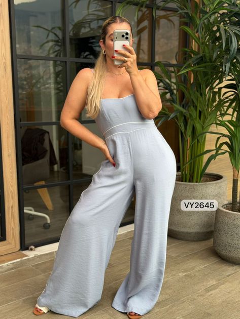 ENTERIZO CON SESGOS Y AMARRAR ESPALDA  VY2645 en Azul medio — foto 3
