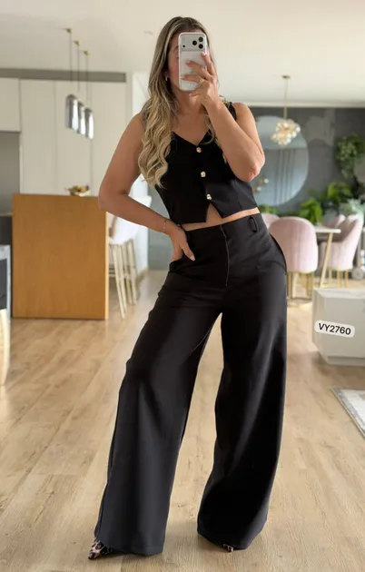 SET BLUSA CORTA Y PANTALON VY2760