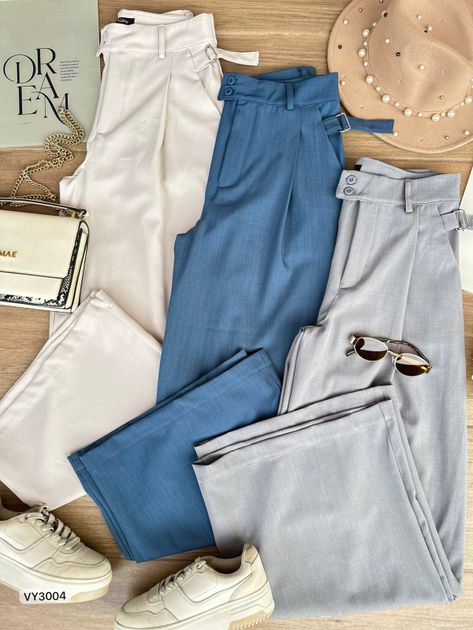 PANTALON RIBETE Y HEBILLAS VY3004 en Azul medio — foto 4