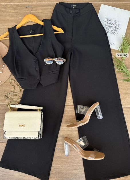 SET CHALECO Y PANTALON BOTONES FRENTE VY670
