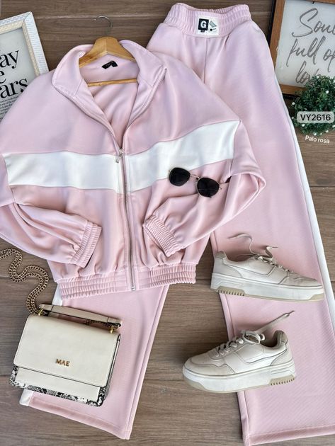 SET BUZO CIERRE Y PANTALON COMBINADO VY2616 en Azul medio — foto 4