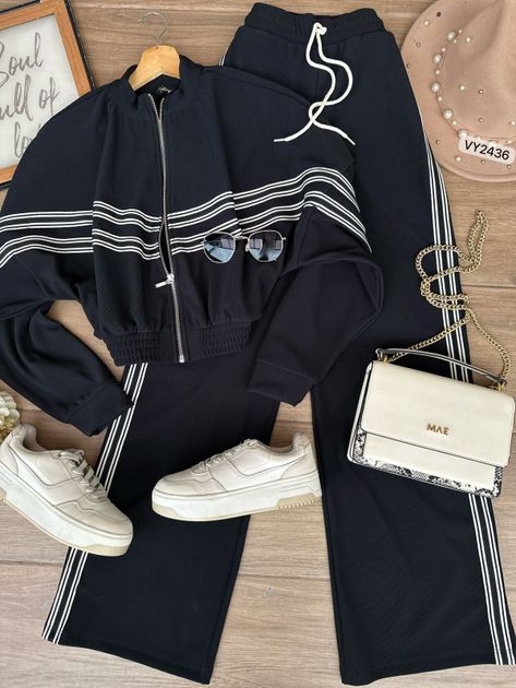 SET RIB CHAQUETA Y PANTALON HILADILLA LATERALES VY2436 en IVORY — foto 5