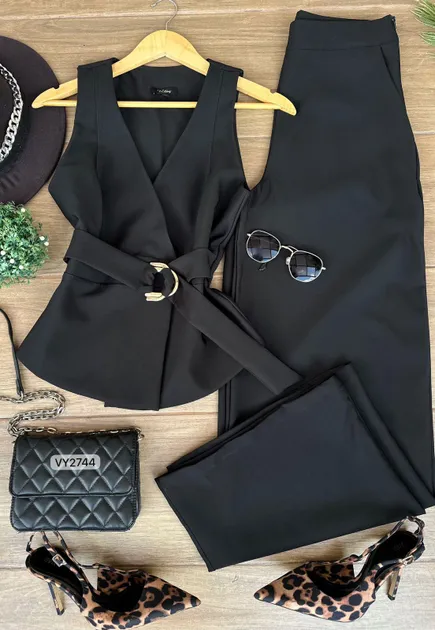 SET ZAFIRO PANTALON CHALECO VY2744