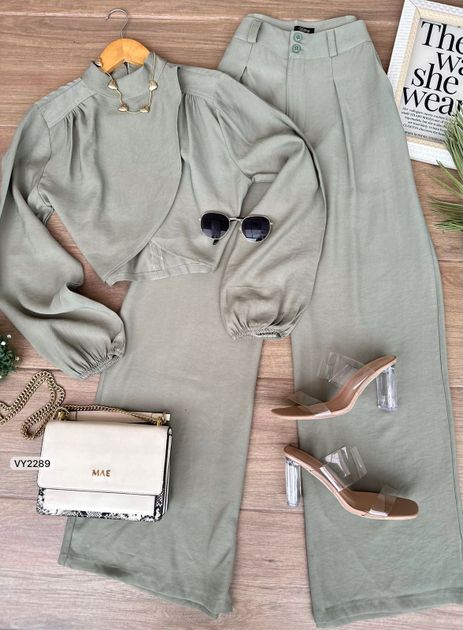 SET PANTALON Y BLUSA ASIMETRICA VY2289