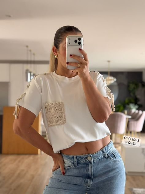 CAMISETA BOLSILLO TEJIDO MANUALIDAD VY2993