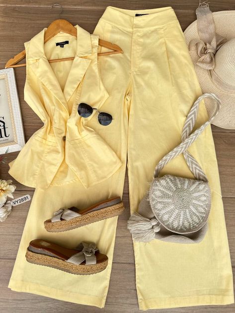 SET CHALECO RIBETE VY2891 en AMARILLO — foto 8