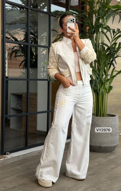 SET CHAQUETA MANGAS MALLA Y PANTALON VY2976