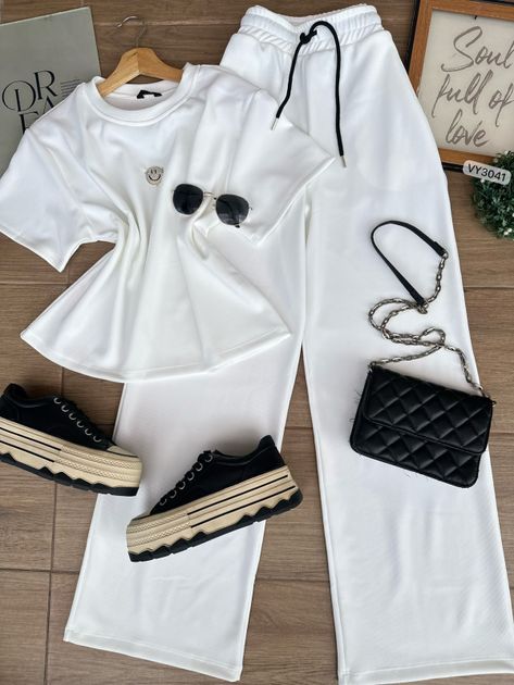 SET RIB PANTALON Y BLUSA APLIQUE CARA FELIZ VY3041