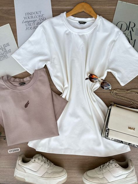 CAMISETA FRIA OVERSIZE ALA VY2958 en Beige — foto 3