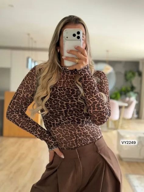 BUZO ANIMAL PRINT TRANSPARENCIA VY2249