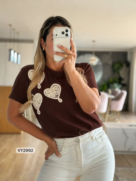 CAMISETA MANUALIDAD TRENZA ENREDADA VY2992 en Beige — foto 4