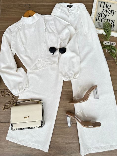SET PANTALON Y BLUSA ASIMETRICA VY2289 en Azul claro — foto 7