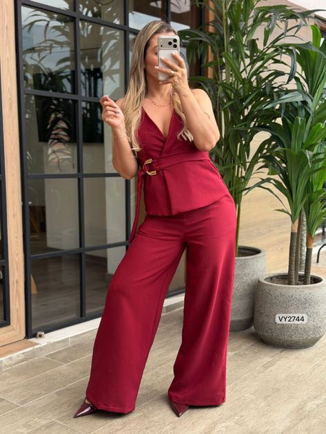 SET ZAFIRO PANTALON CHALECO VY2744 en CAFE — foto 5