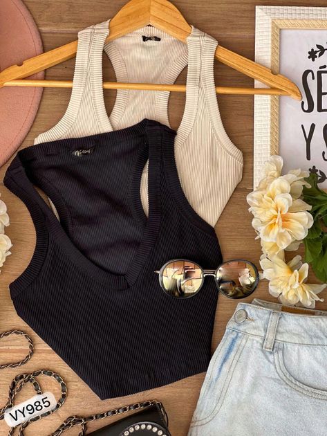 BLUSA TUBULAR CUELLO V VY985 en CAFE — foto 5