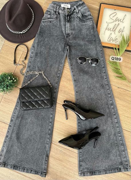 JEAN GRIS DOBLE BOTA Q189