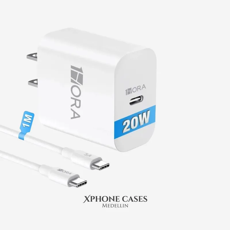 CARGADOR 20W  1H Adaptador + Cable  Certificado CON 1 AÑO DE GARANTIA