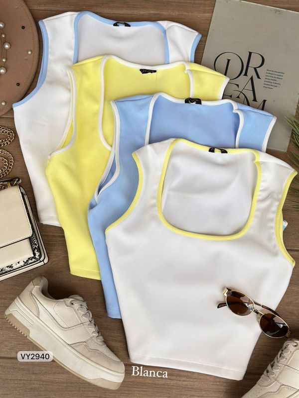 BLUSA RIB CORTA SESGOS CIZA VY2940